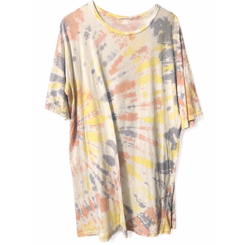 Caution To The Wind Tie Dye T-Shirt Dress Women's Oversized Pastel Lounge Casual